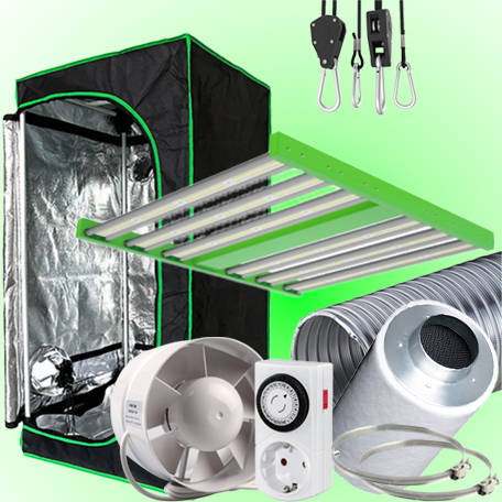 Growbox LED Komplettsets mit Lüfter Aktivkohlefilter LED Growlampe und Zubehör