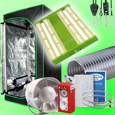LED Growbox Komplettset mit Growzelt LED Growlampe Abluft und Aktivkohlefilter